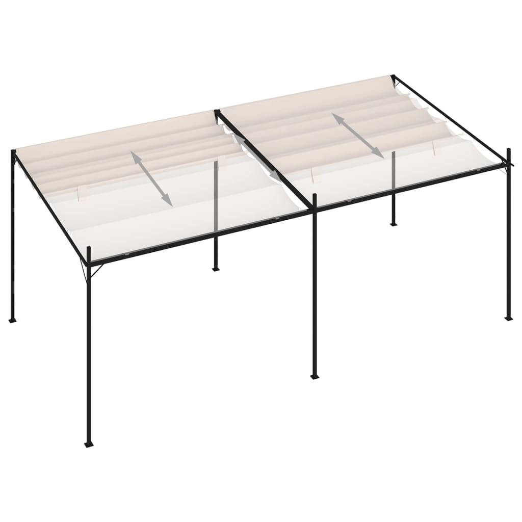 Pavillon mit Ausziehbarem Dach 600x300x233 cm Creme