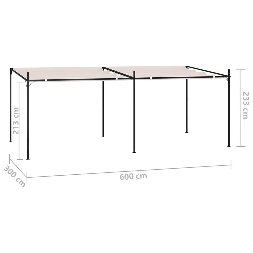 Pavillon mit Ausziehbarem Dach 600x300x233 cm Creme