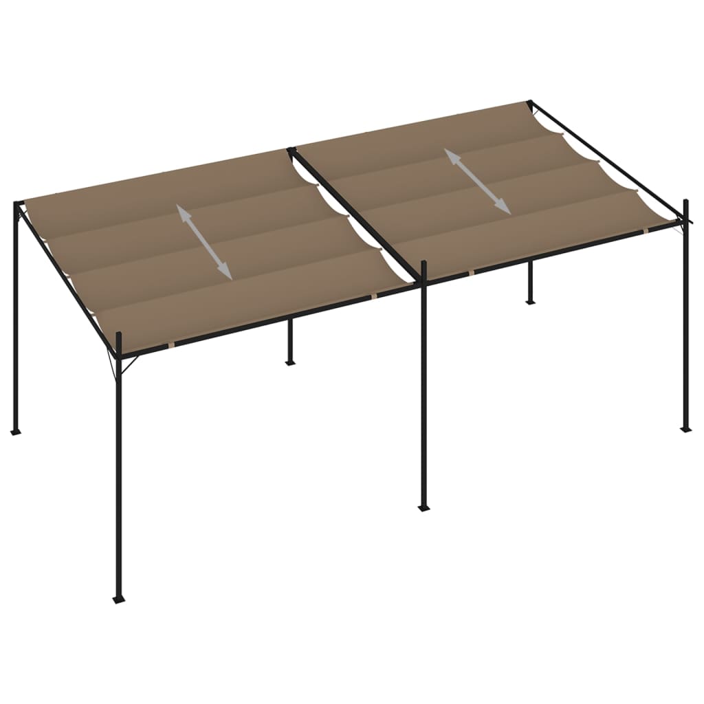 Pavillon mit Ausziehbarem Dach 600x300x233 cm Taupe