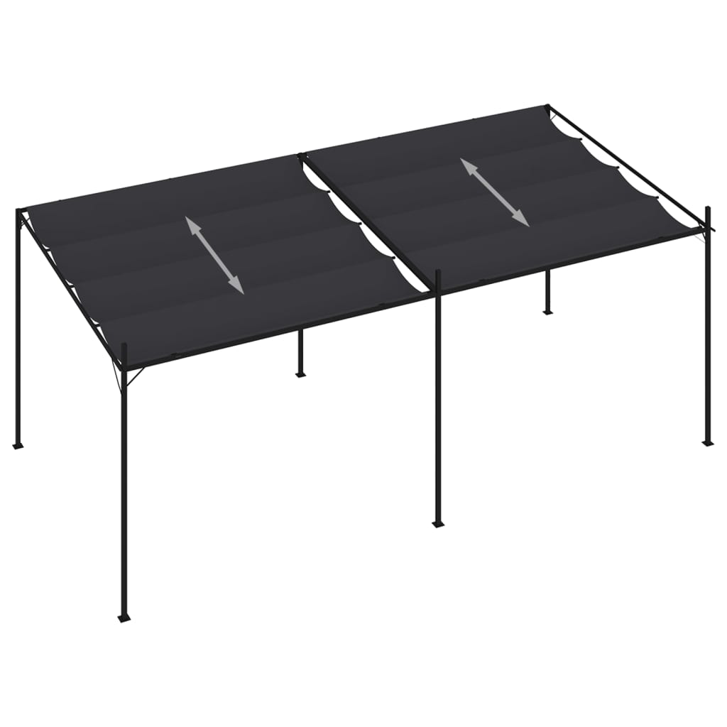 Pavillon mit Ausziehbarem Dach 600x300x233 cm Anthrazit