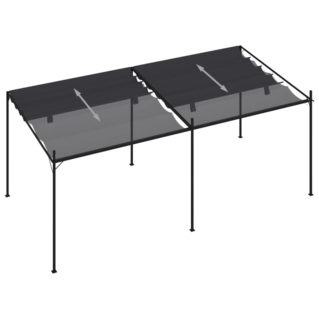 Pavillon mit Ausziehbarem Dach 600x300x233 cm Anthrazit