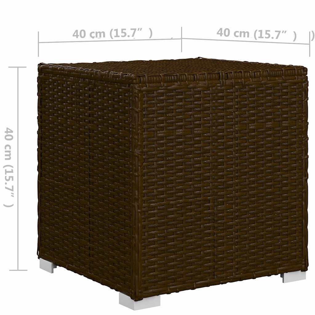 3-tlg. Garten-Sonnenliegen mit Teetisch Poly Rattan Braun