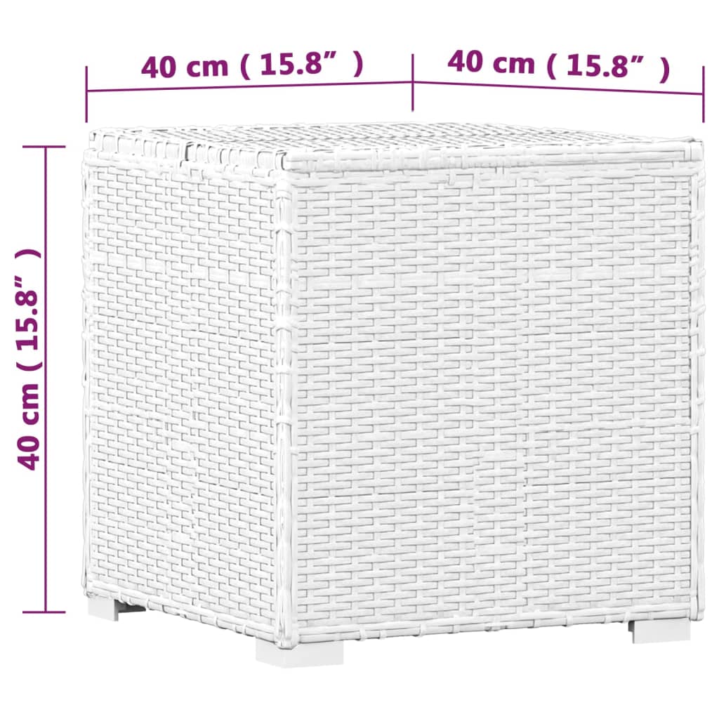 3-tlg. Garten-Sonnenliegen mit Teetisch Poly Rattan Weiß
