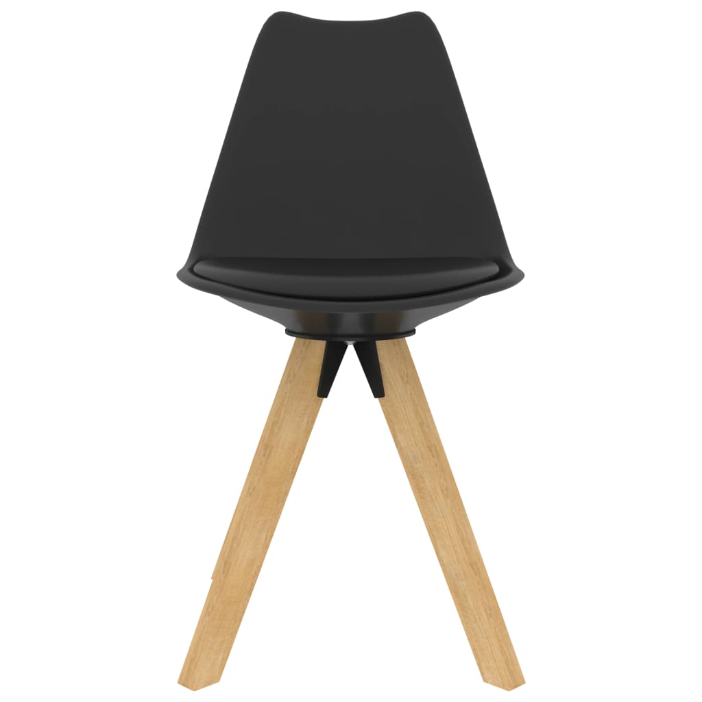 Esszimmerstühle 4 Stk. Schwarz PP und Massivholz Buche