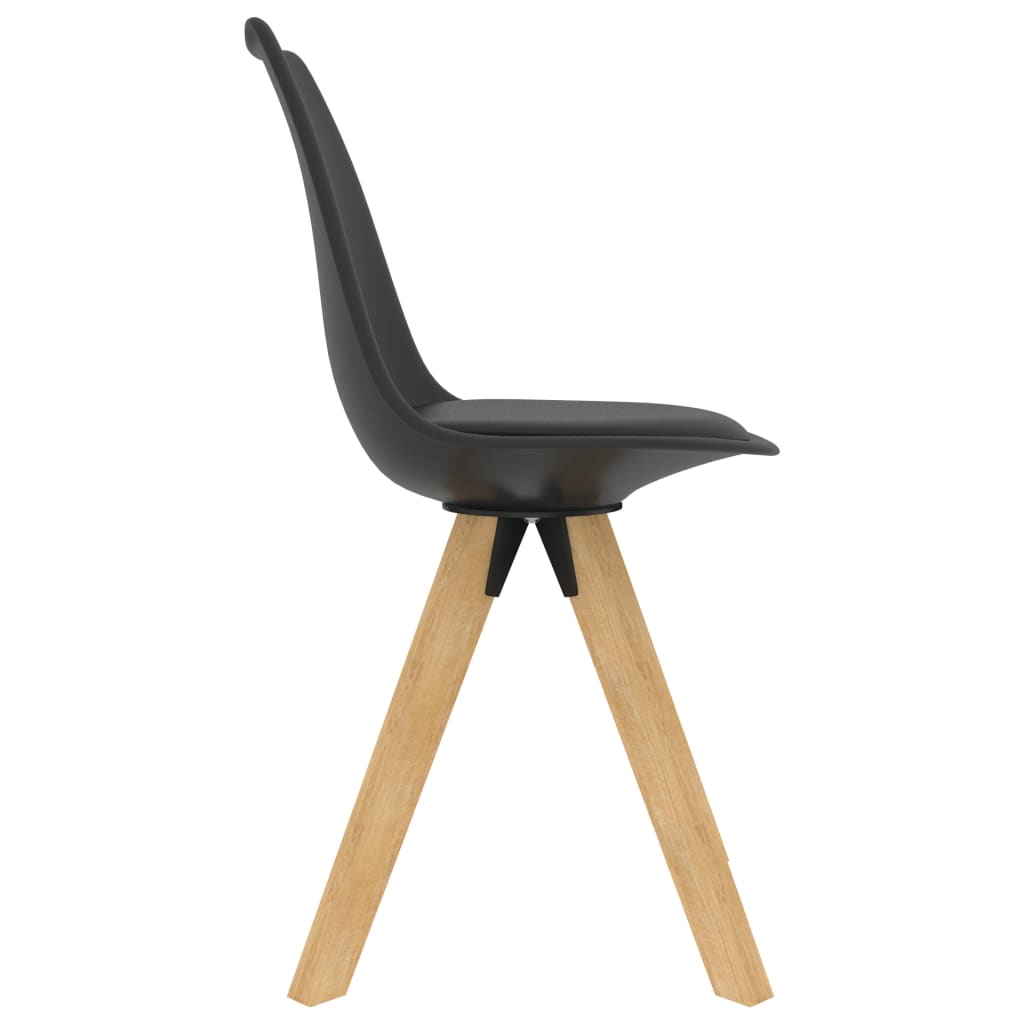 Esszimmerstühle 4 Stk. Schwarz PP und Massivholz Buche
