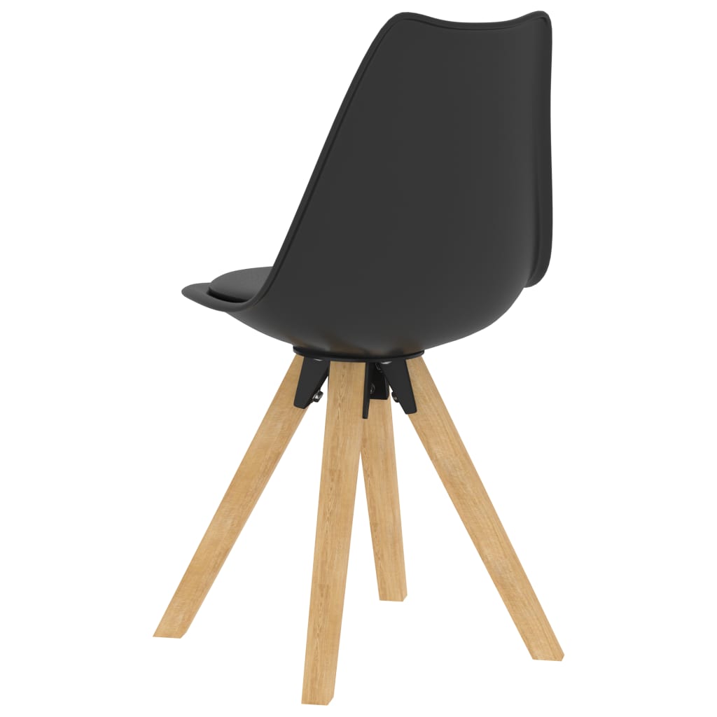Esszimmerstühle 4 Stk. Schwarz PP und Massivholz Buche