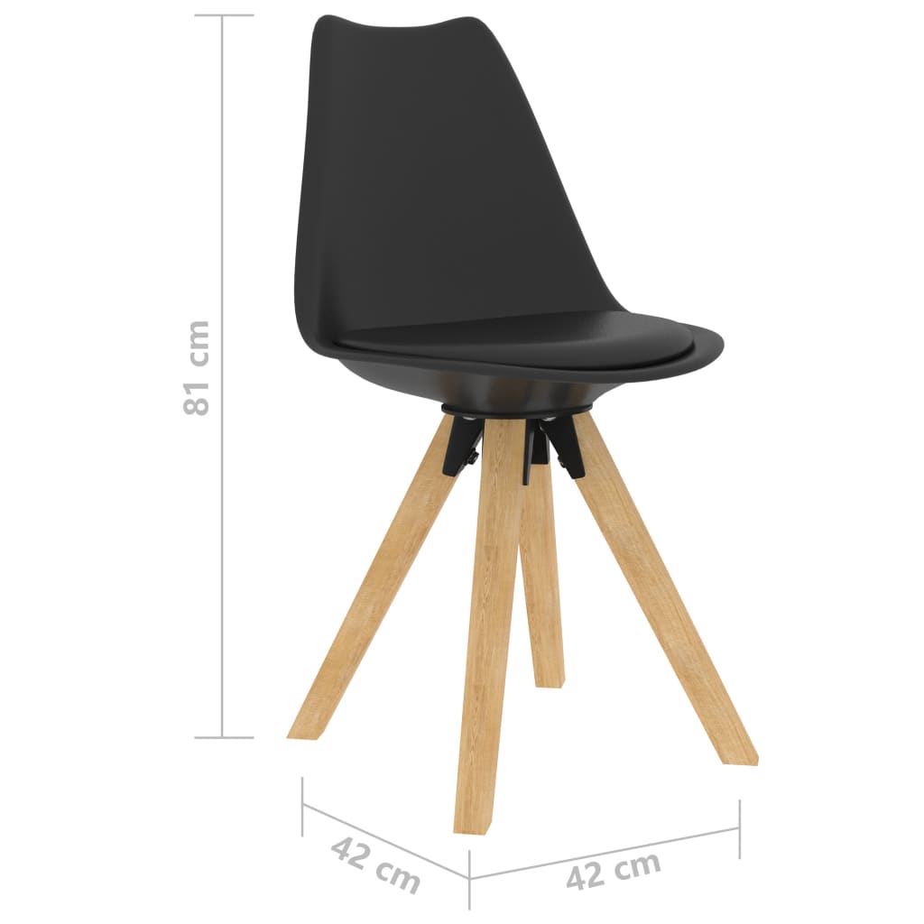 Esszimmerstühle 4 Stk. Schwarz PP und Massivholz Buche