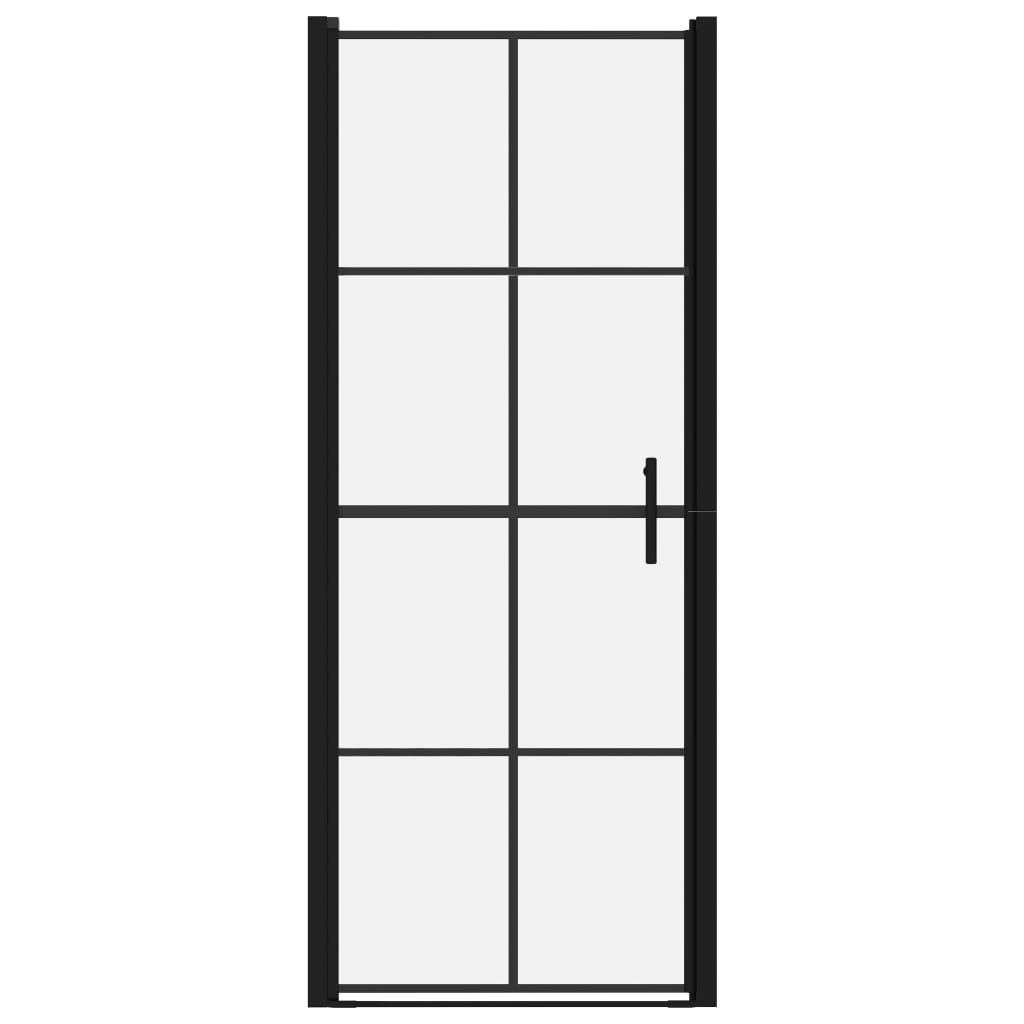 Duschtür Hartglas 91x195 cm Schwarz