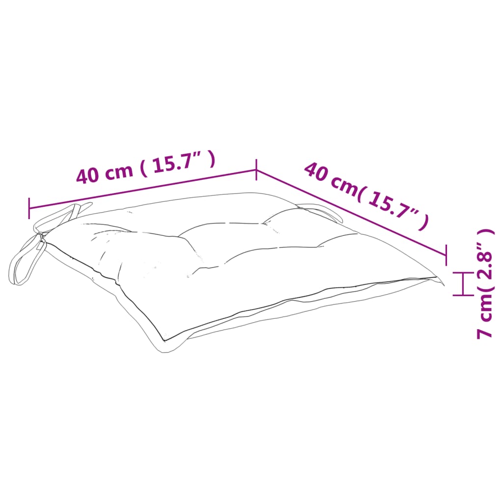 Stuhlkissen 2 Stk. Anthrazit 40x40x7 cm Oxford-Gewebe