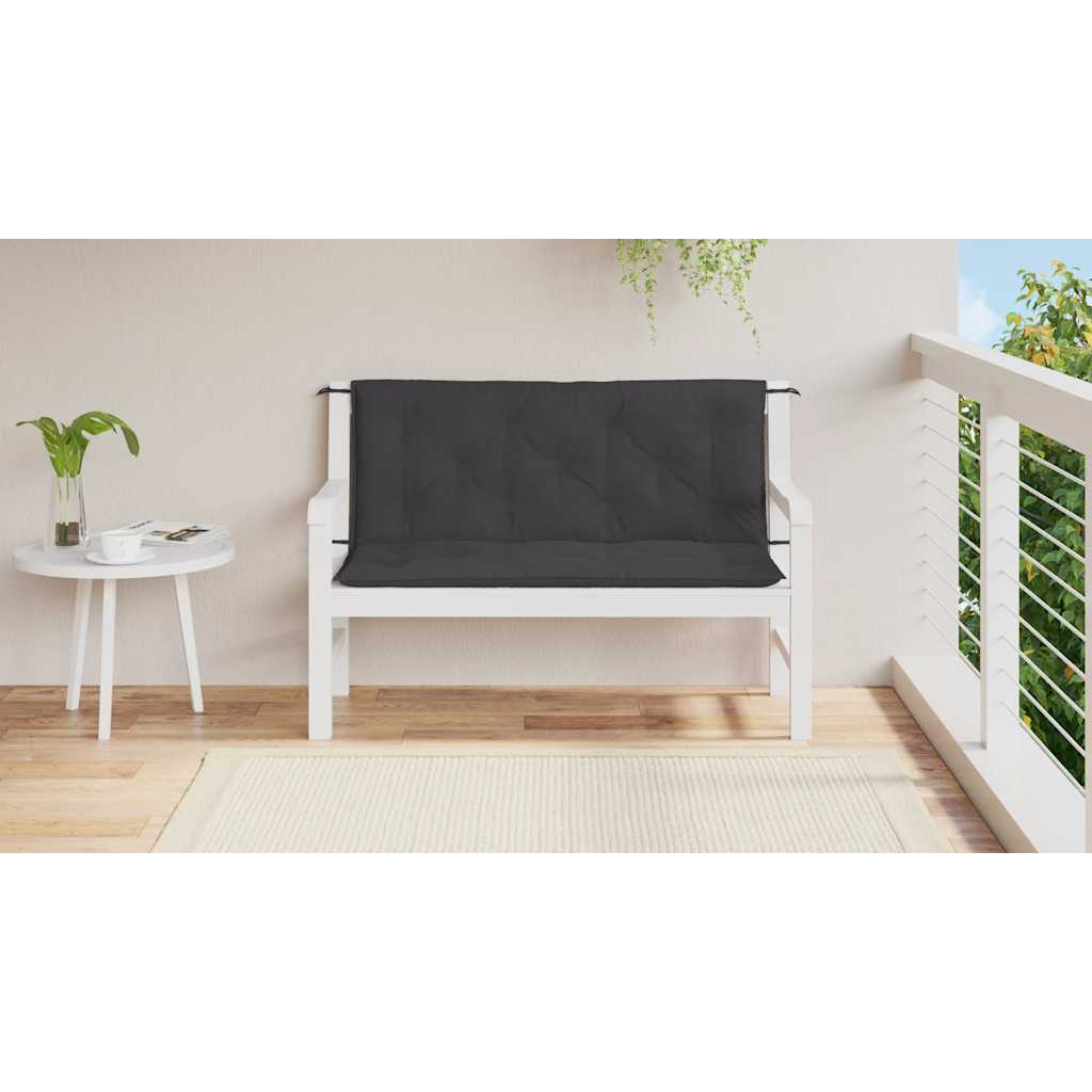 Gartenbank-Auflage Schwarz 120x(50+50)x7 cm Oxford-Gewebe