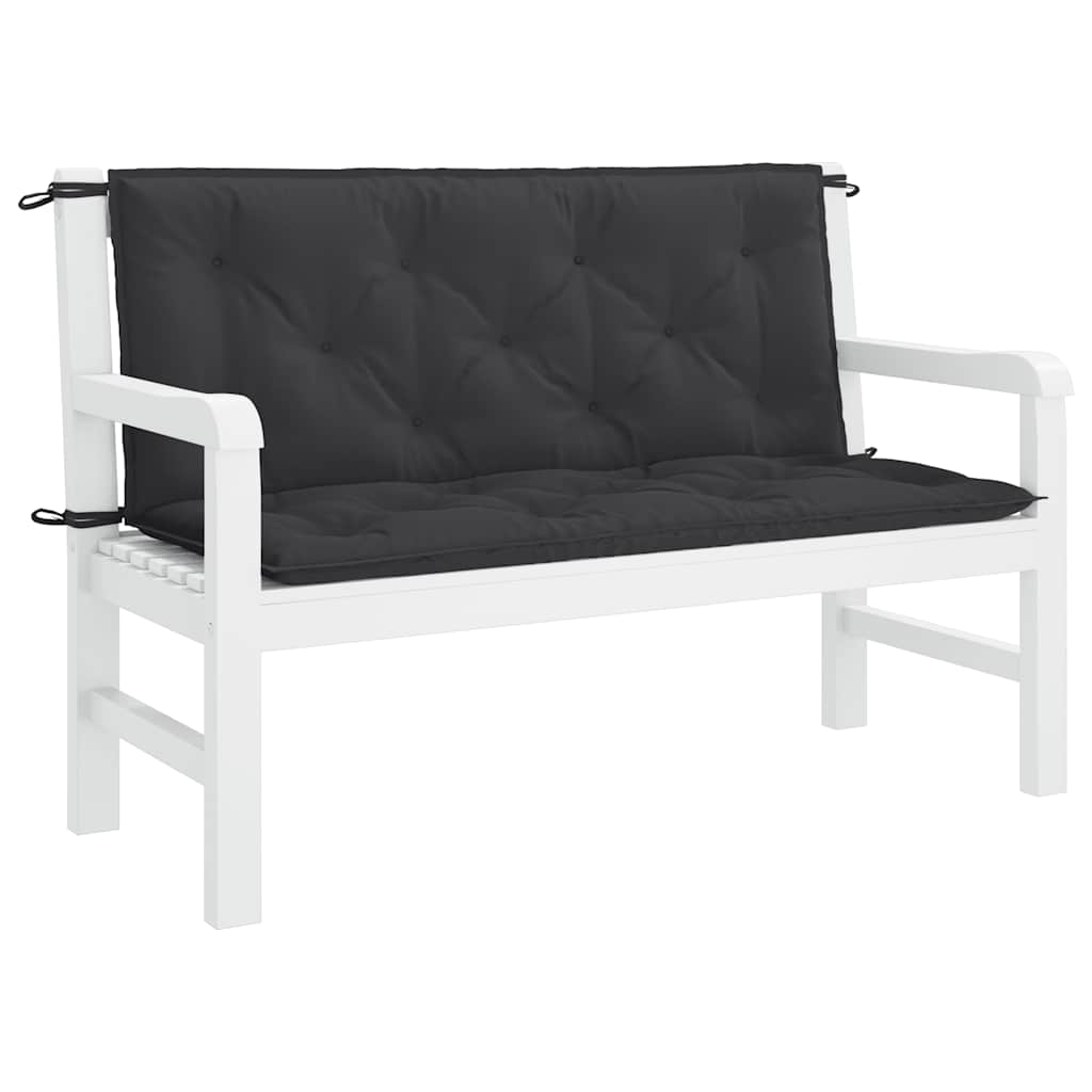 Gartenbank-Auflage Schwarz 120x(50+50)x7 cm Oxford-Gewebe