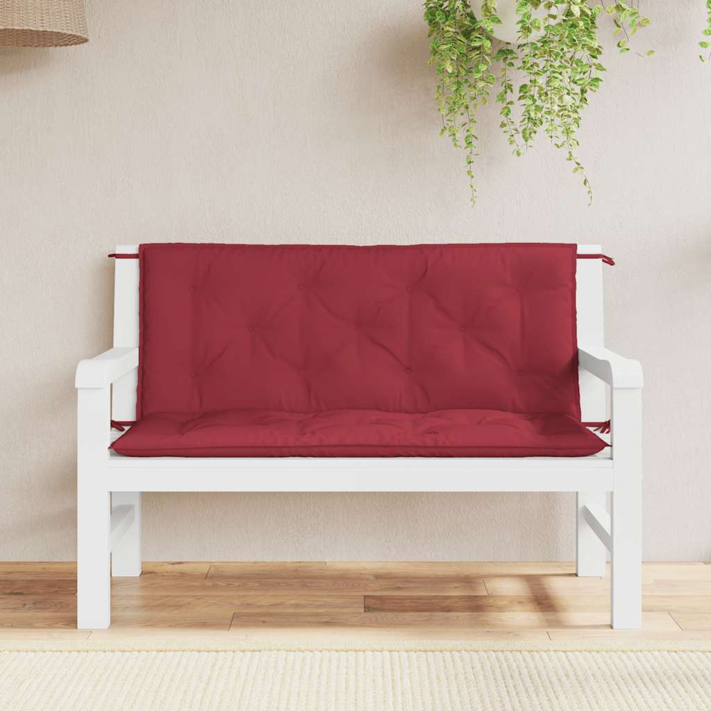 Gartenbank-Auflage Weinrot 120x(50+50)x7 cm Oxford-Gewebe