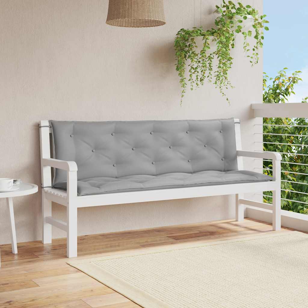 Gartenbank-Auflage Grau 150x(50+50)x7 cm Oxford-Gewebe
