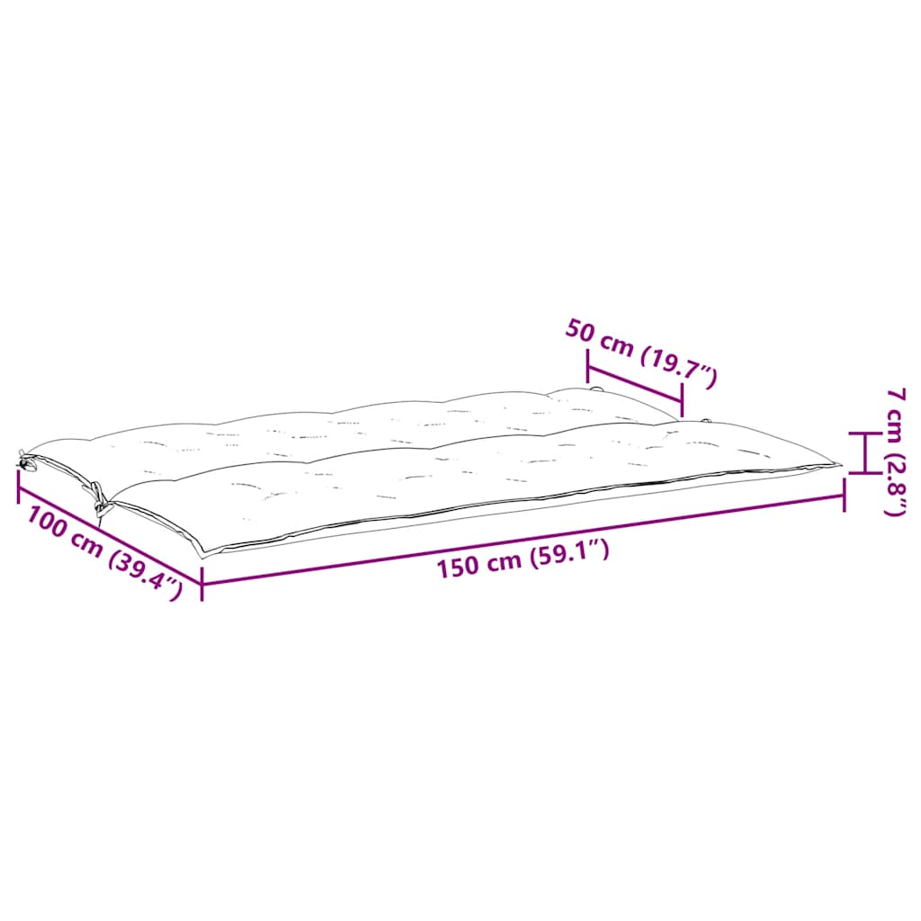 Gartenbank-Auflage Grün 150x(50+50)x7 cm Oxford-Gewebe
