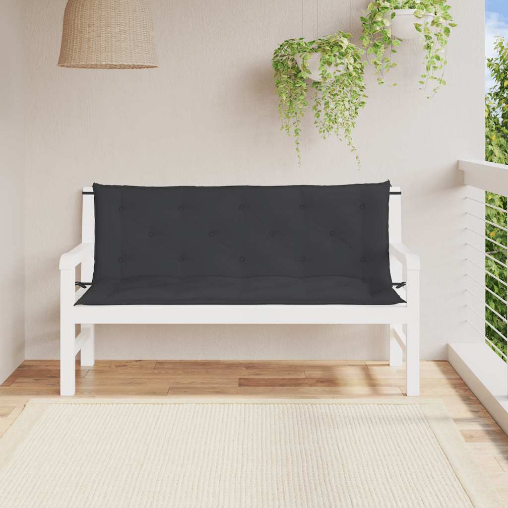 Gartenbank-Auflage Schwarz 150x(50+50)x7 cm Oxford-Gewebe