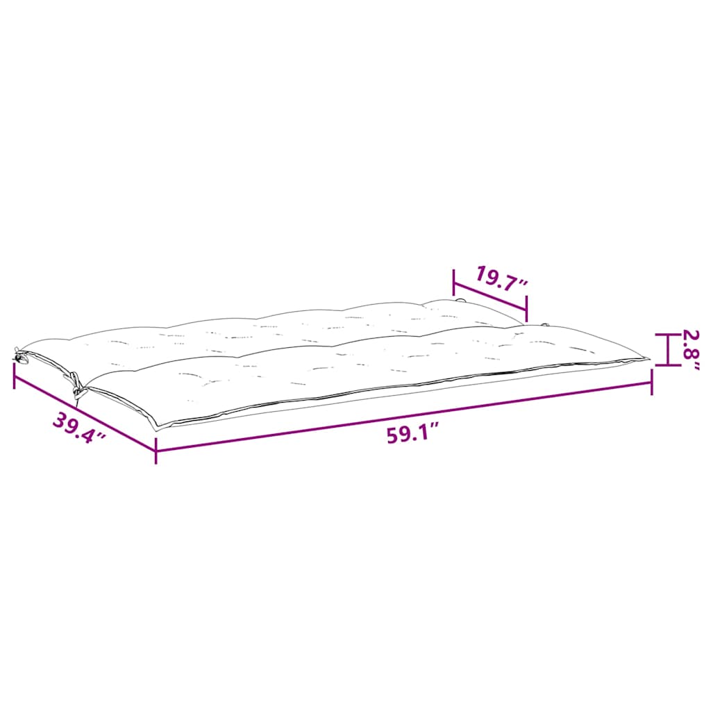 Gartenbank-Auflage Schwarz 150x(50+50)x7 cm Oxford-Gewebe