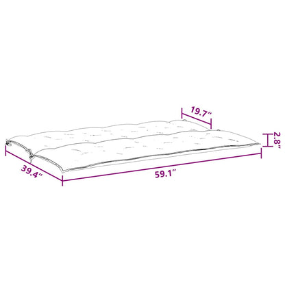 Gartenbank-Auflage Schwarz 150x(50+50)x7 cm Oxford-Gewebe