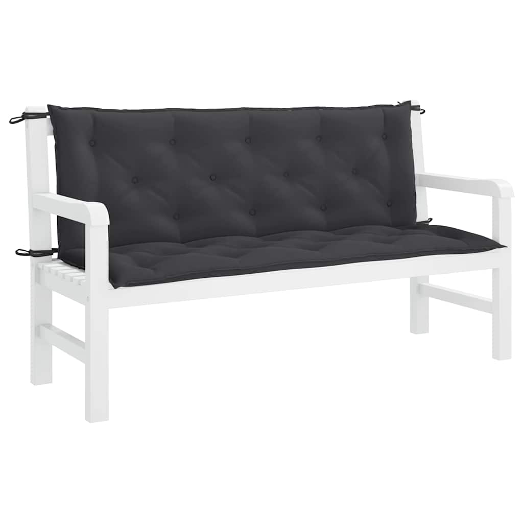 Gartenbank-Auflage Schwarz 150x(50+50)x7 cm Oxford-Gewebe