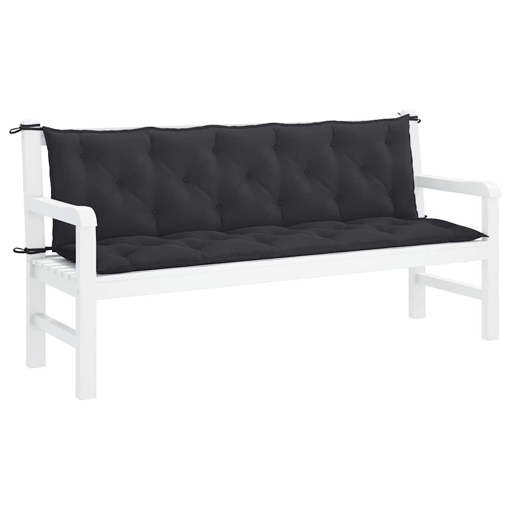 Gartenbank-Auflage Schwarz 180x(50+50)x7 cm Oxford-Gewebe