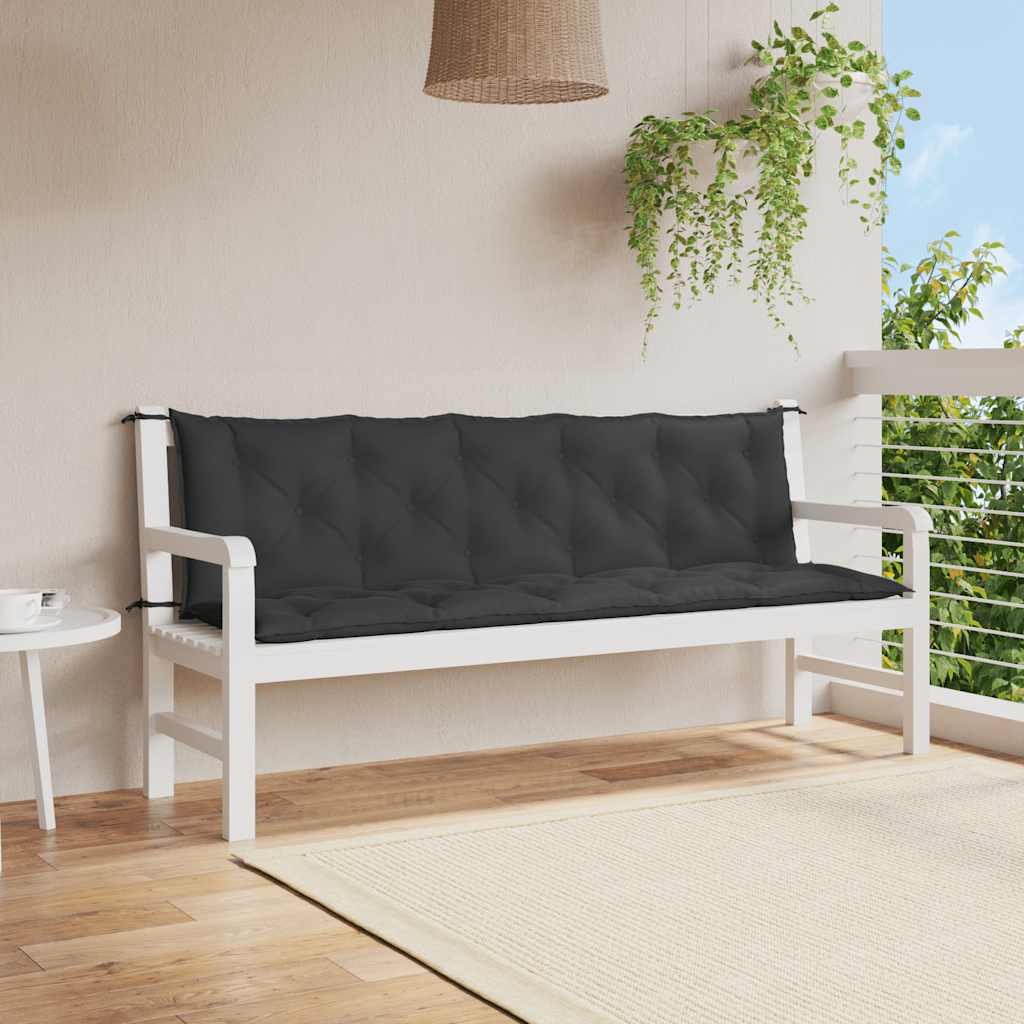 Gartenbank-Auflage Schwarz 180x(50+50)x7 cm Oxford-Gewebe