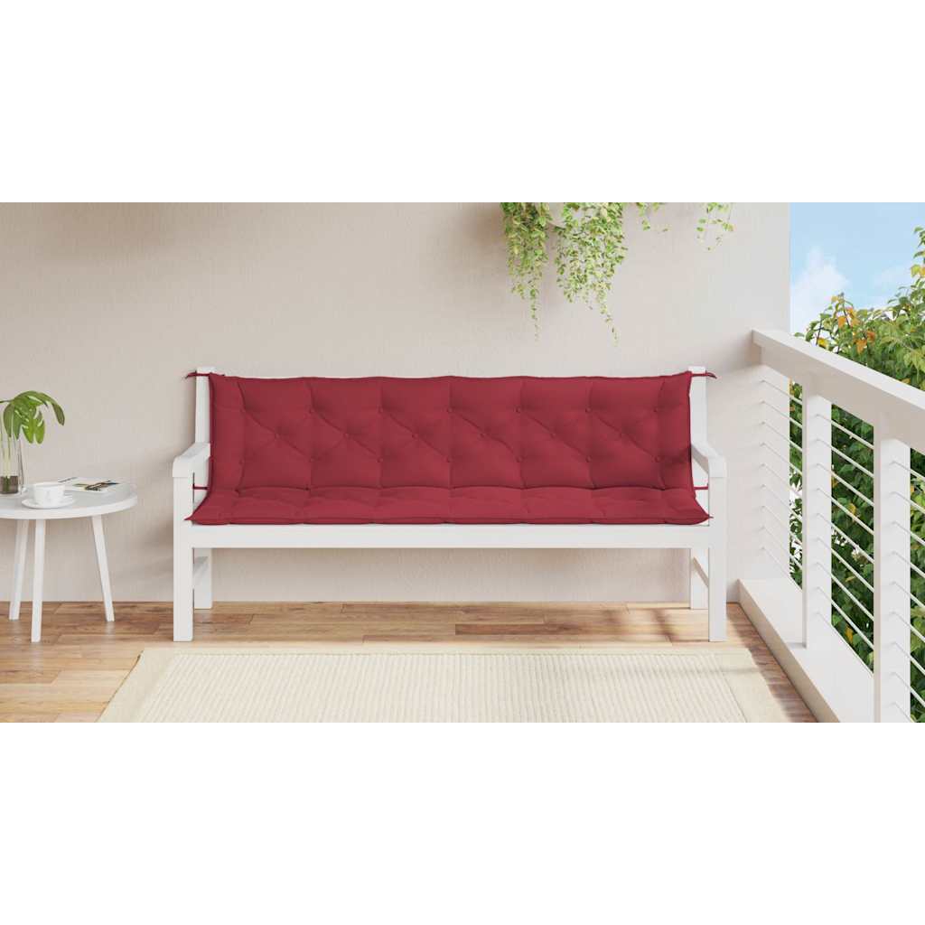 Gartenbank-Auflage Weinrot 200x(50+50)x7 cm Oxford-Gewebe