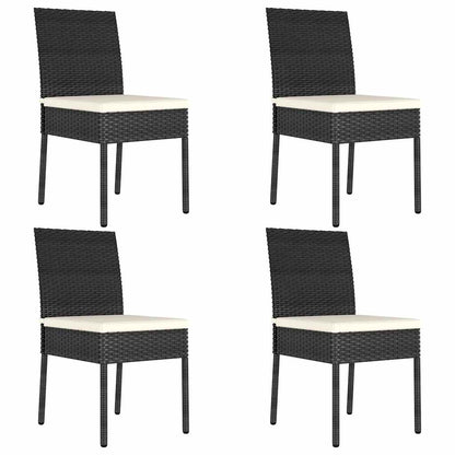 Garten-Essstühle 4 Stk. Poly Rattan Schwarz