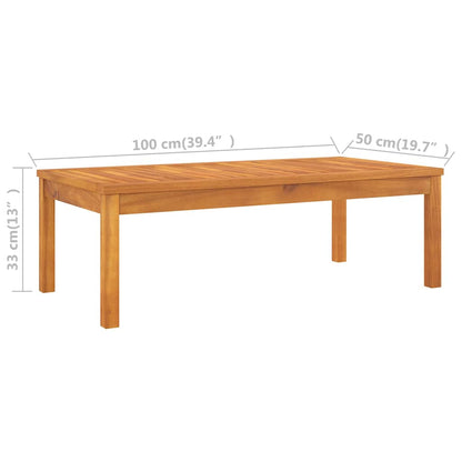 4-tlg. Garten-Lounge-Set mit Auflagen Creme Massivholz Akazie