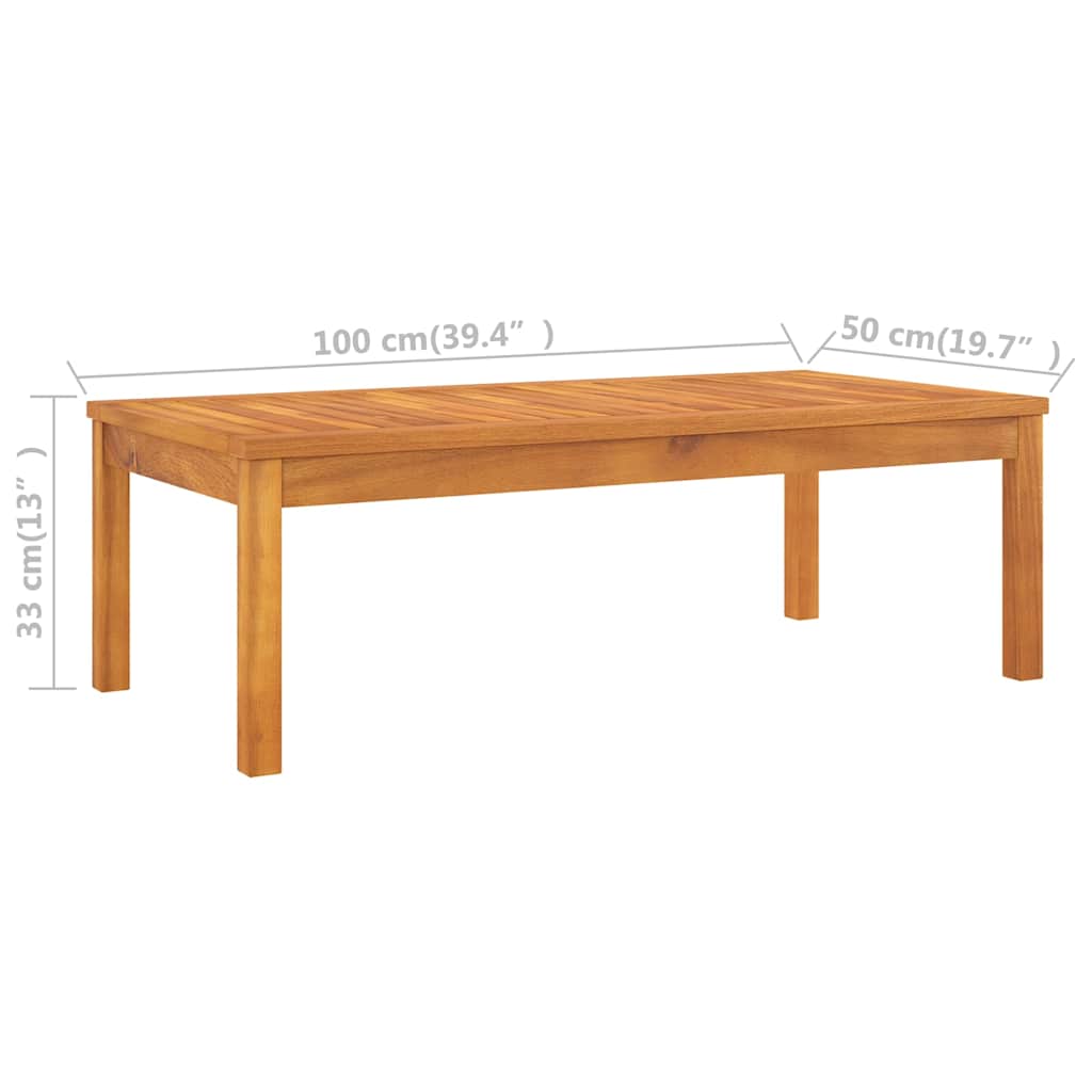 4-tlg. Garten-Lounge-Set mit Auflagen Creme Massivholz Akazie