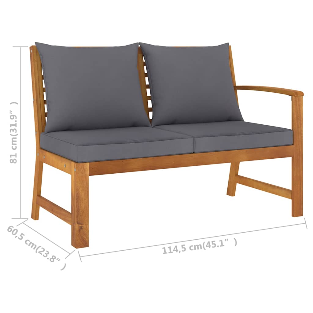 4-tlg. Garten-Lounge-Set mit Auflagen Massivholz Akazie