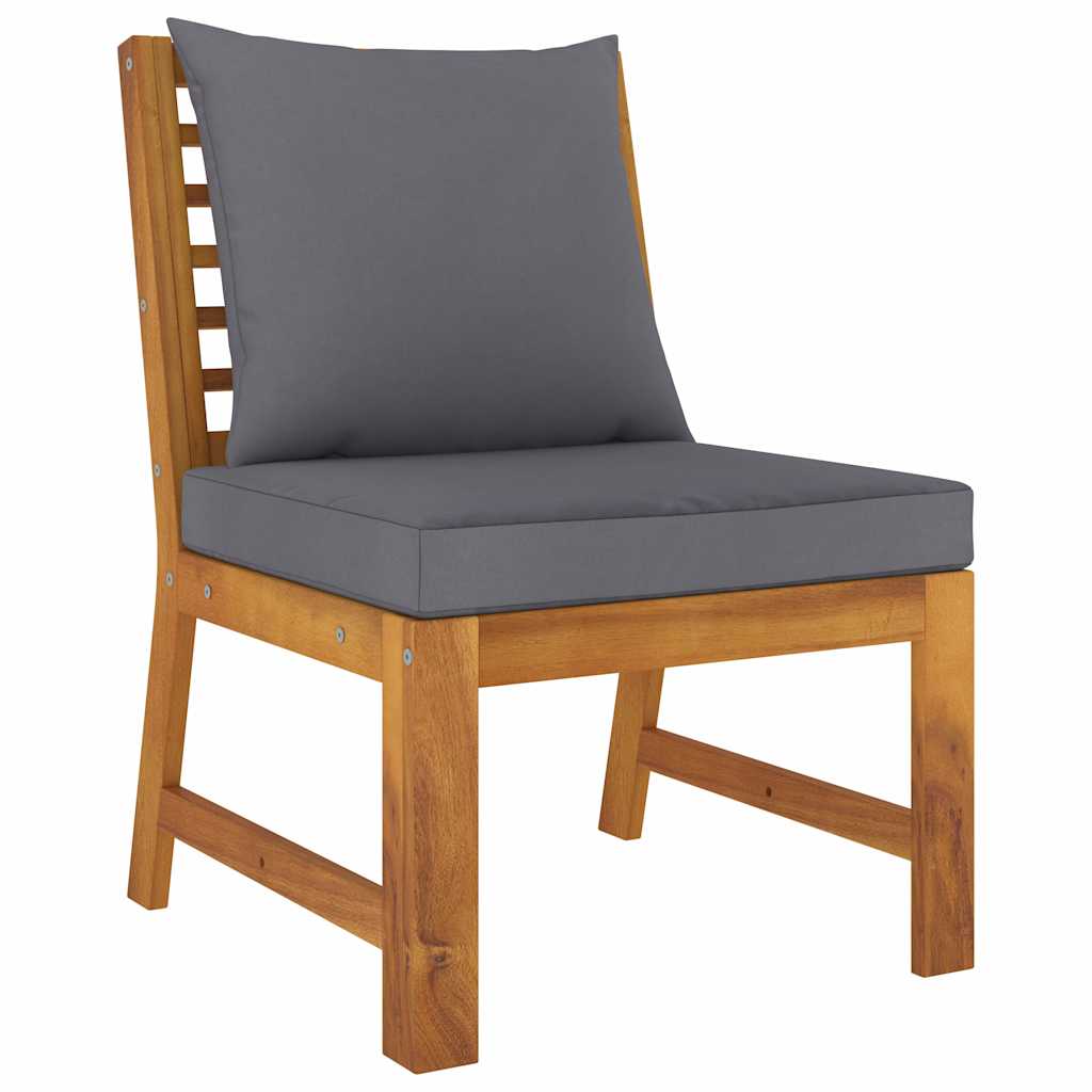 6-tlg. Garten-Lounge-Set mit Auflagen Massivholz Akazie