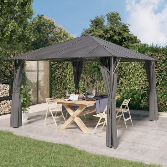 Pavillon mit Seitenwänden & Dach 3x3 m Anthrazit