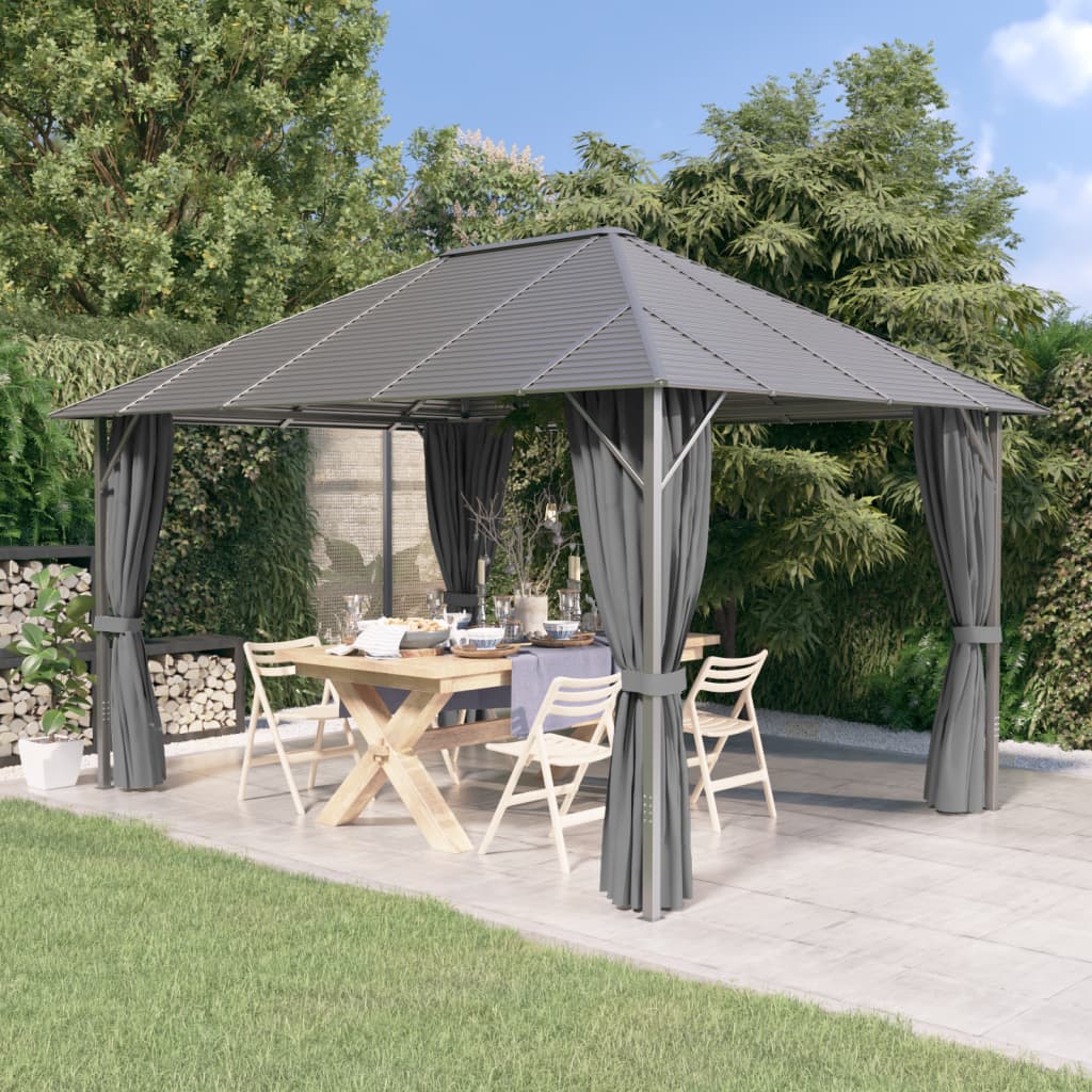 Pavillon mit Seitenwänden & Dach 4x3 m Anthrazit