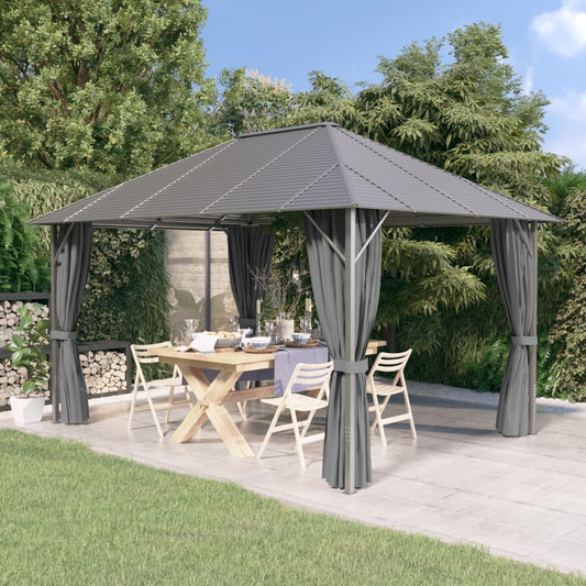 Pavillon mit Seitenwänden & Dach 4x3 m Anthrazit