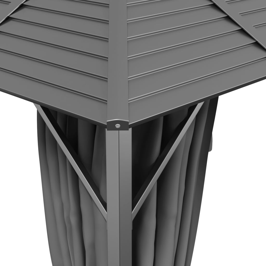 Pavillon mit Seitenwänden & Doppeldach 3x3 m Anthrazit