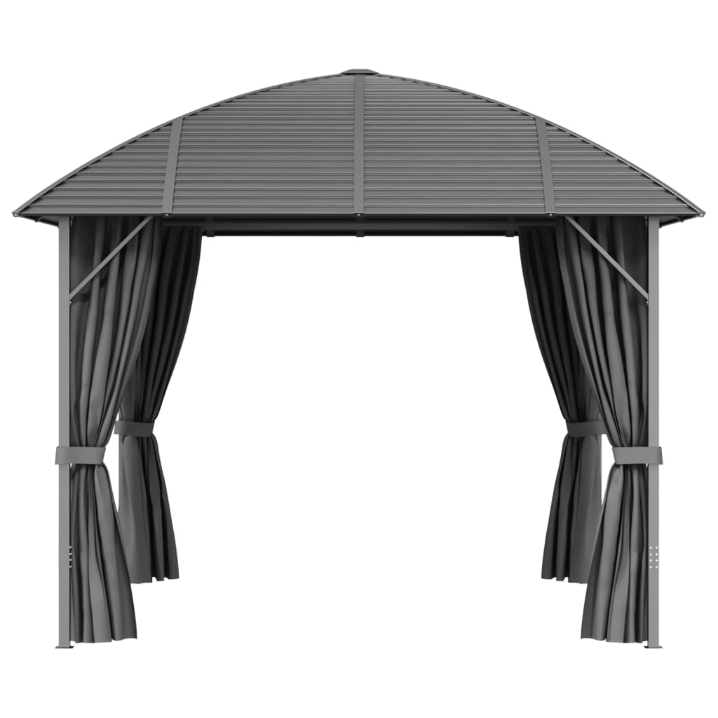 Pavillon mit Seitenwänden & Bogendach 3x3 m Anthrazit