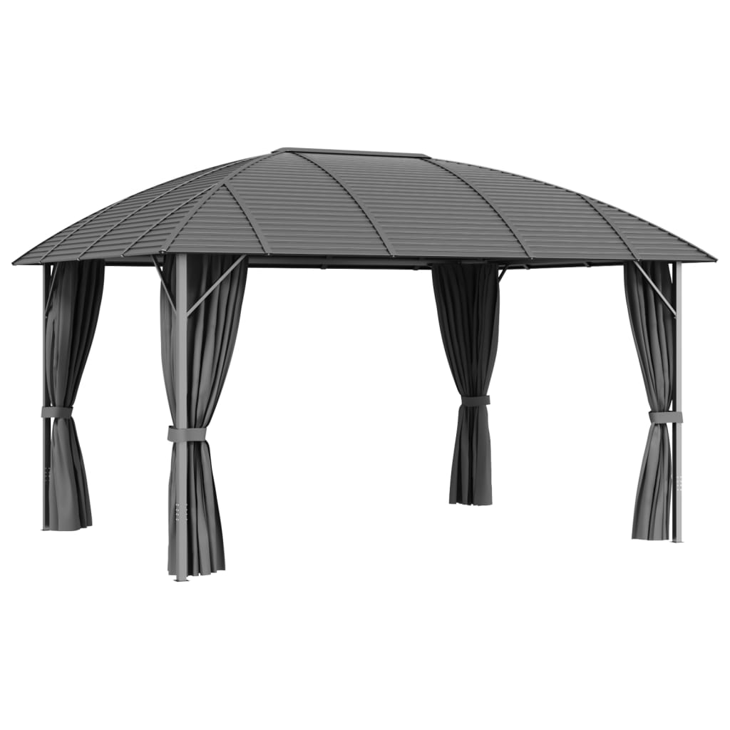 Pavillon mit Seitenwänden & Bogendach 3x4 m Anthrazit