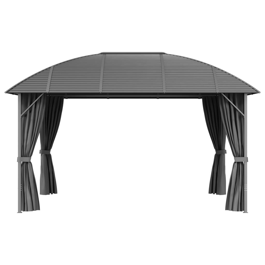 Pavillon mit Seitenwänden & Bogendach 3x4 m Anthrazit