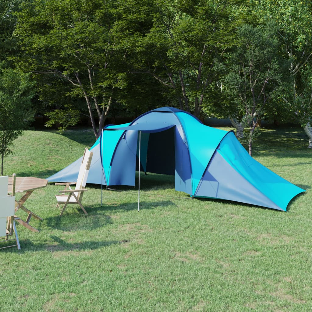 Campingzelt 6 Personen Blau und Hellblau