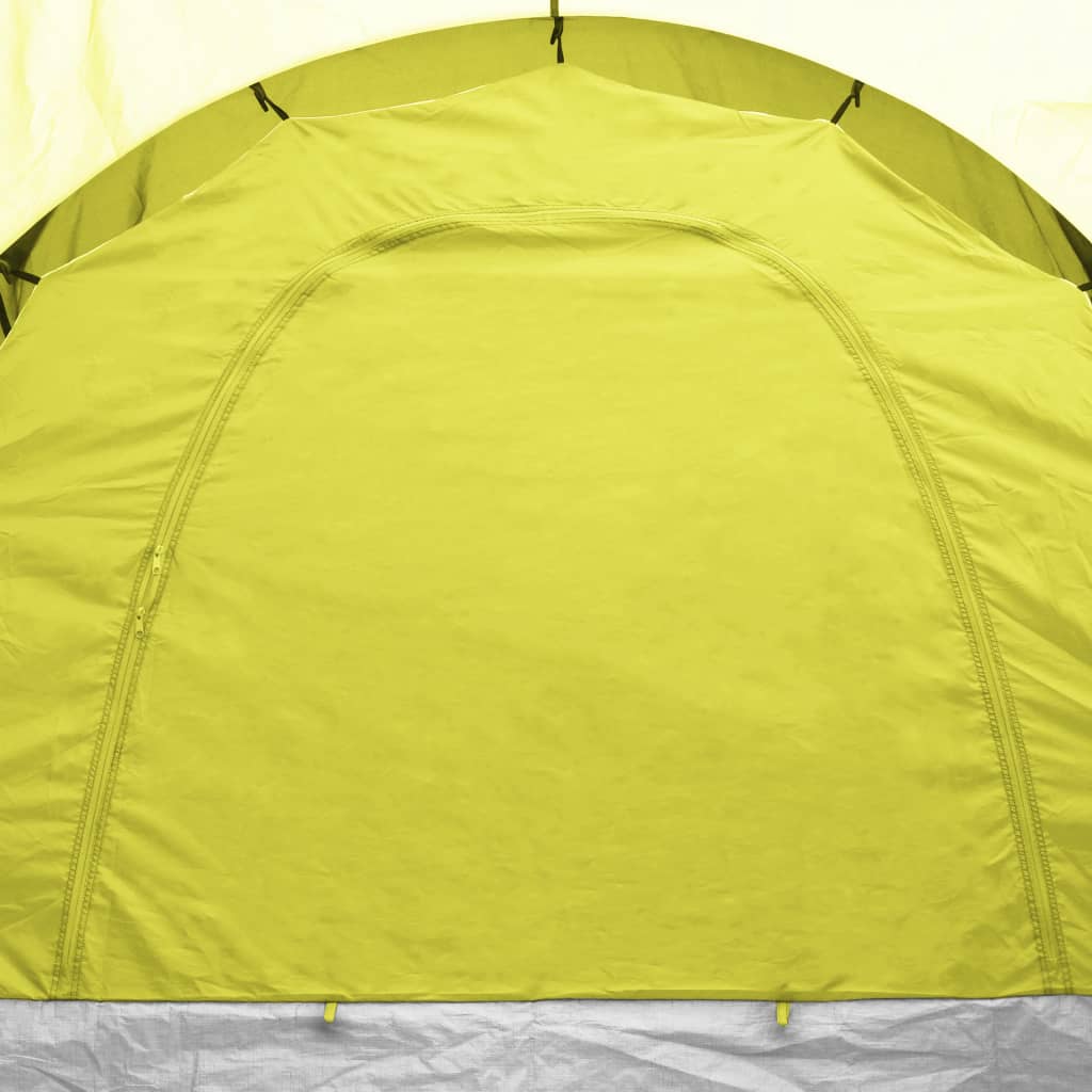 Tente de camping 6 personnes bleue et jaune