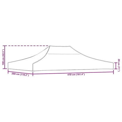 Partyzelt-Dach 4x3 m Creme 270 g/m²