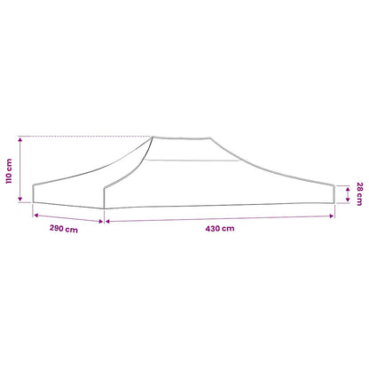 Partyzelt-Dach 4,5x3 m Anthrazit 270 g/m²