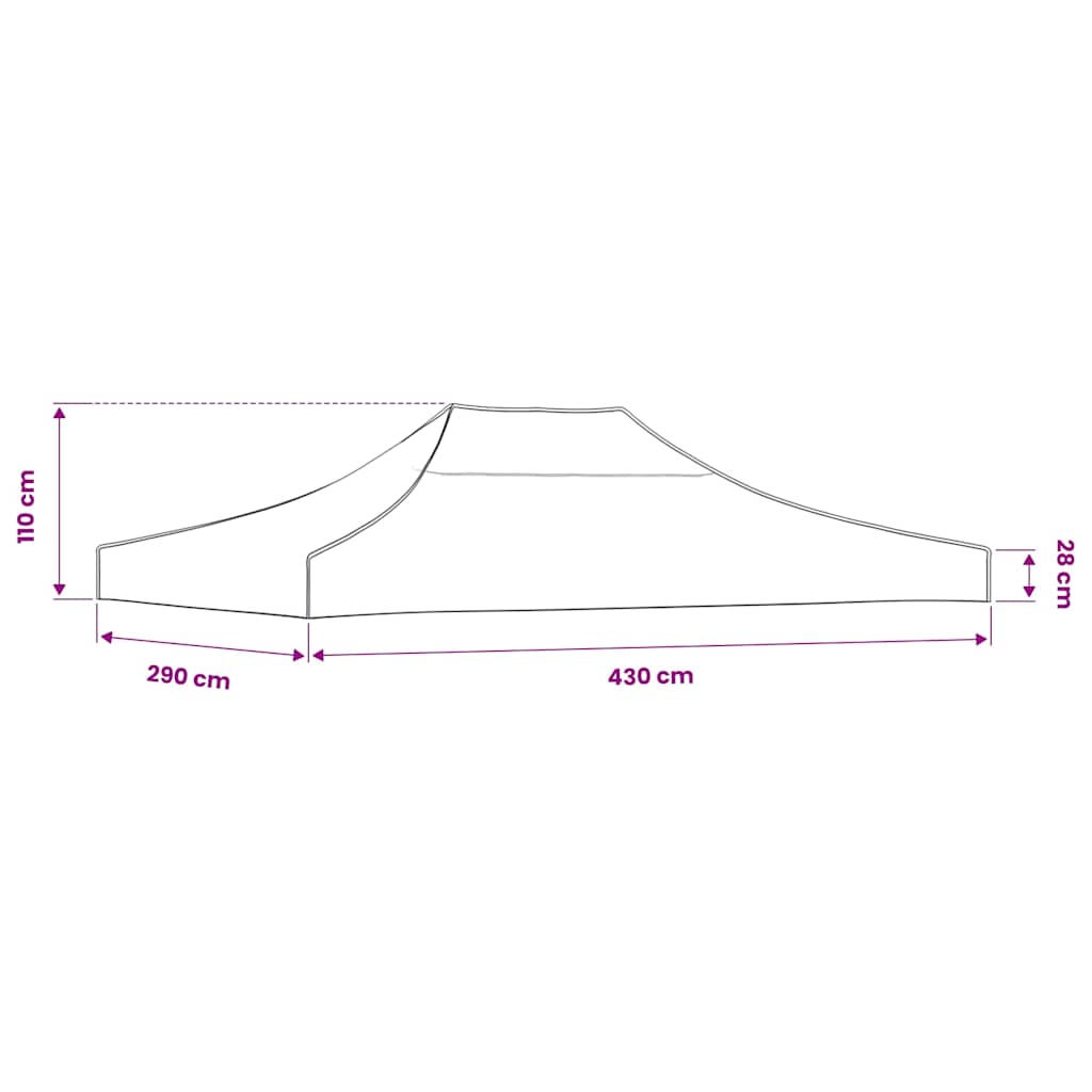 Partyzelt-Dach 4,5x3 m Schwarz 270 g/m²