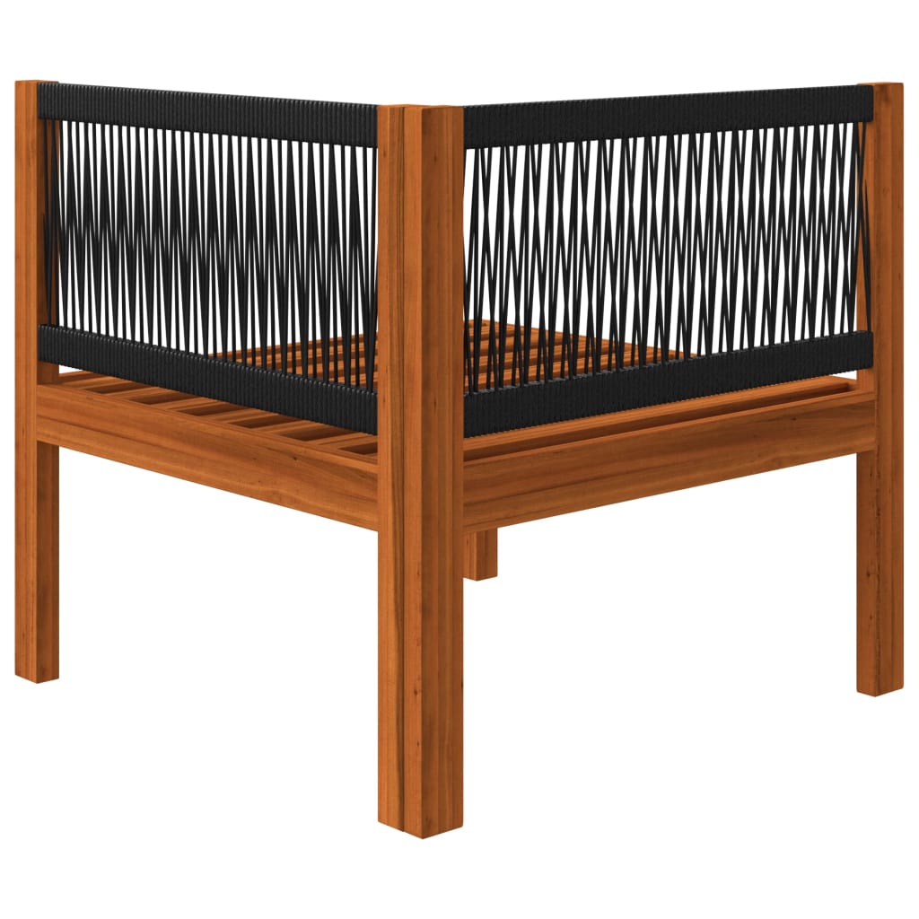 4-Sitzer-Gartensofa mit Kissen Holz Akazie & Seil