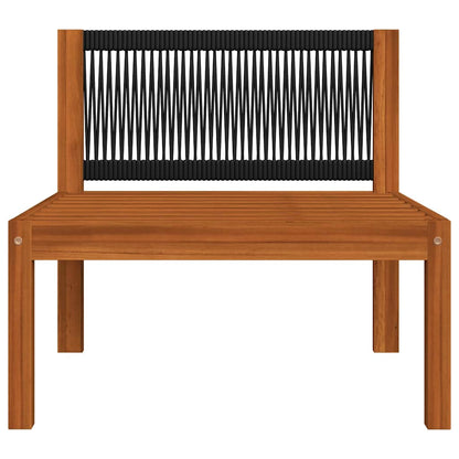 6-tlg. Garten-Lounge-Set mit Kissen Cremefarbenes Holz Akazie & Seil