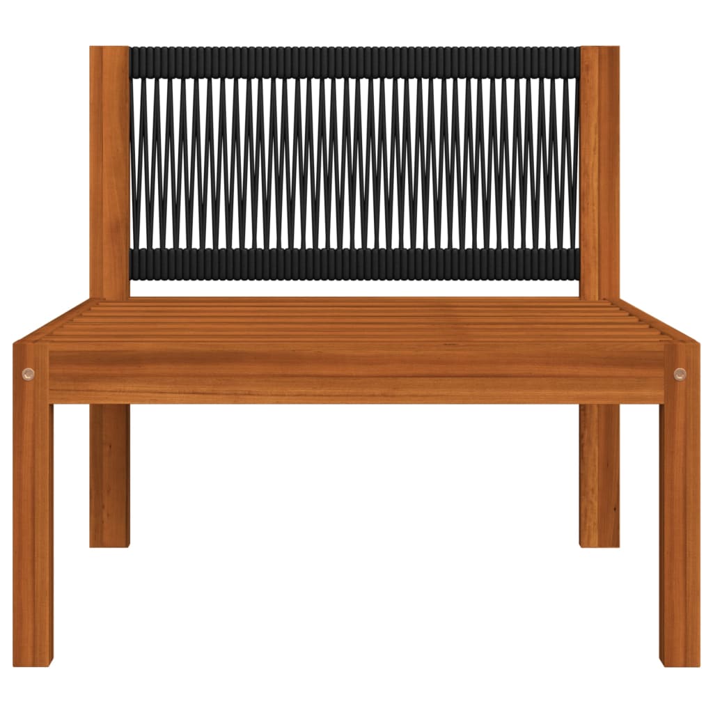 6-tlg. Garten-Lounge-Set mit Kissen Cremefarbenes Holz Akazie & Seil