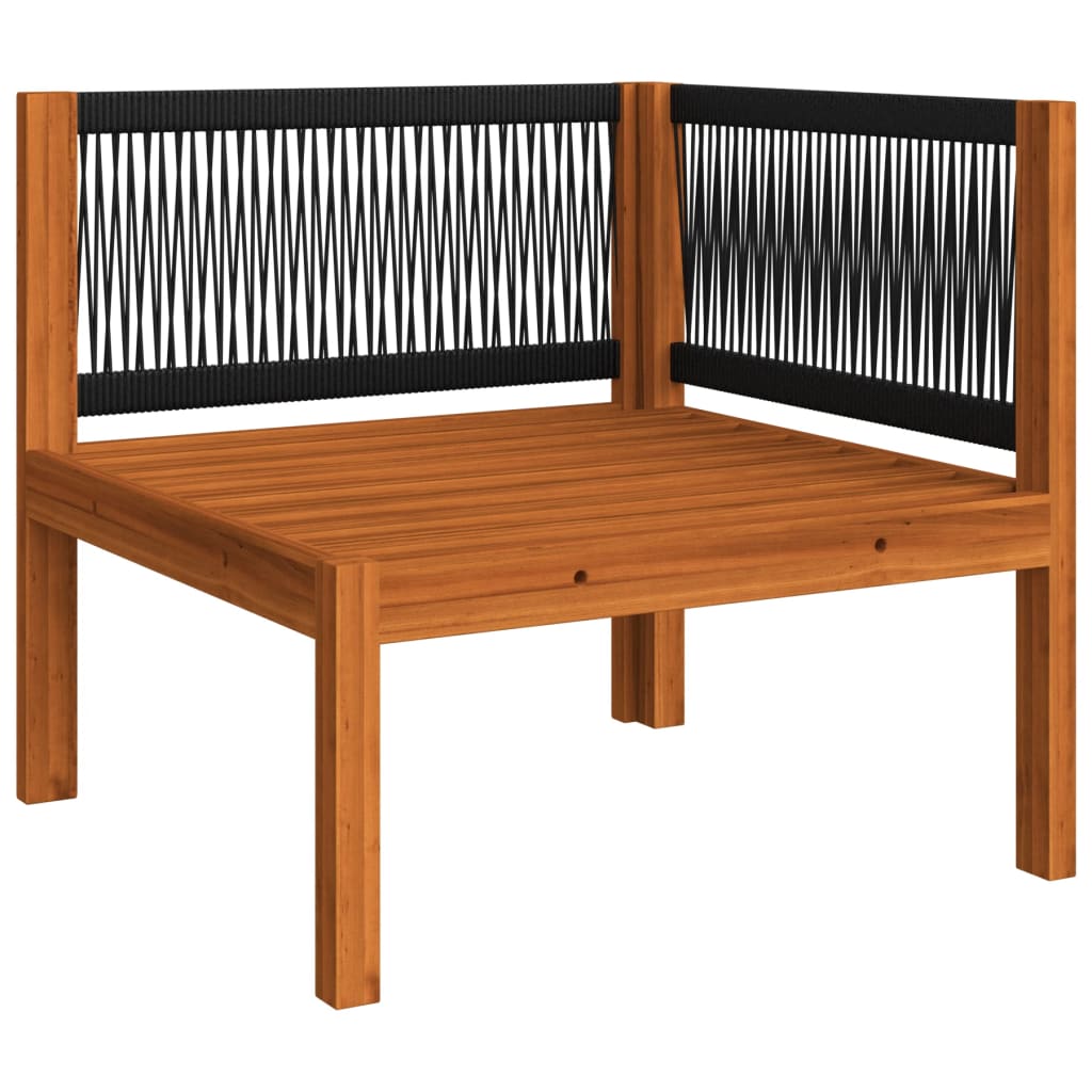 6-tlg. Garten-Lounge-Set mit Kissen Cremefarbenes Holz Akazie & Seil