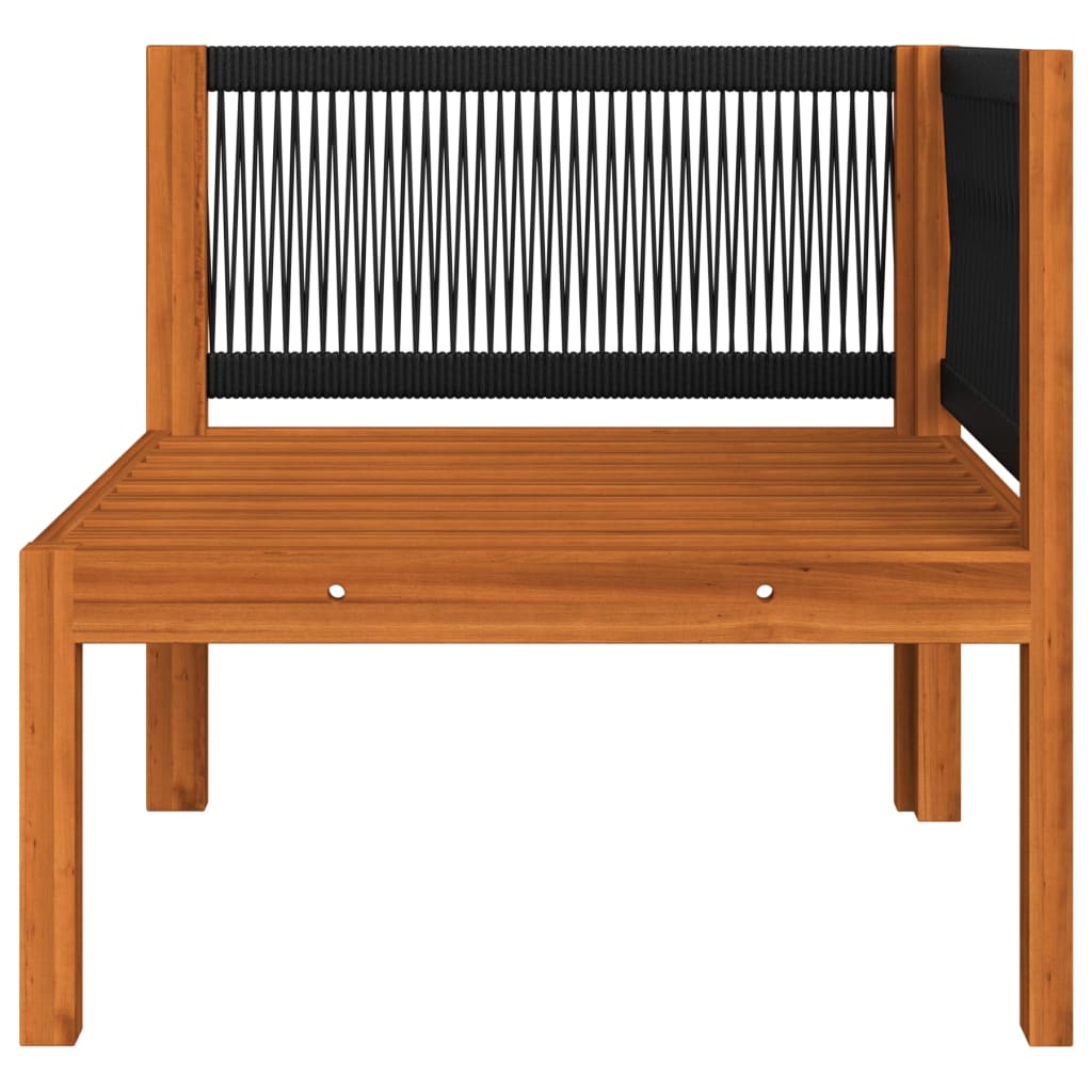 6-tlg. Garten-Lounge-Set mit Kissen Cremefarbenes Holz Akazie & Seil