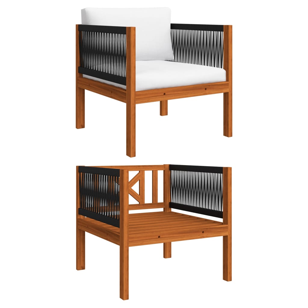 7-teiliges Garten-Lounge-Set mit Kissen Creme 63 x 63 cm