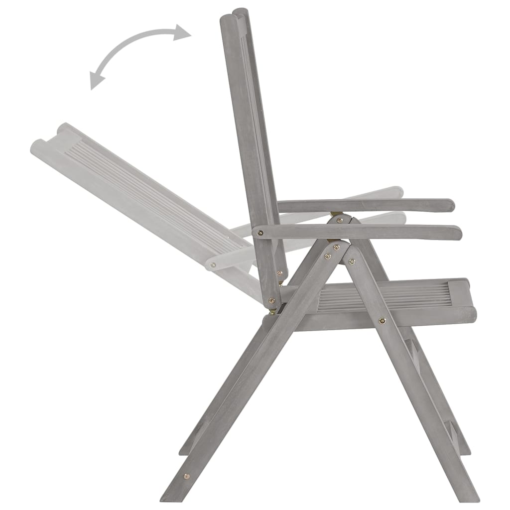 5-tlg. Garten-Essgruppe (150–200) x 100 cm Massivholz Akazie Grau