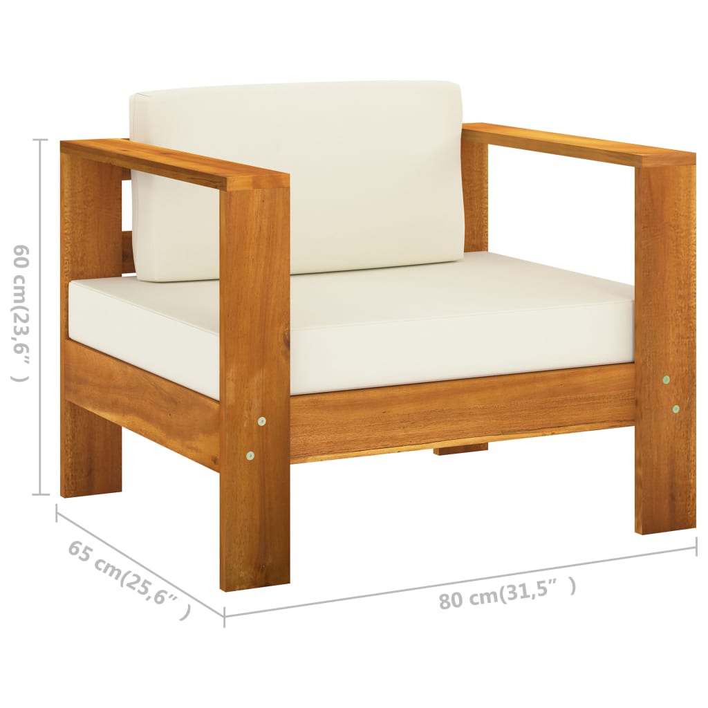 10-tlg. Garten-Lounge-Set mit Kissen 100x60 cm Akazienholz